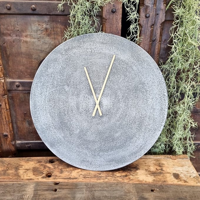 Zilvere Ronde Wandklok