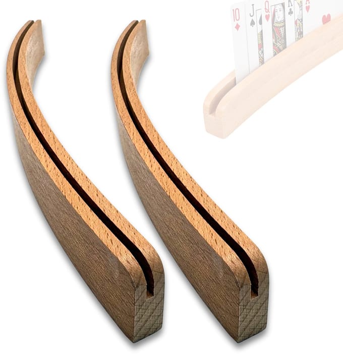 Purepeak Kaartenhouder Set 2 Stuks - Kaartenrek - 33 cm - Kaartenstandaard - Hout - Gebogen - Staand