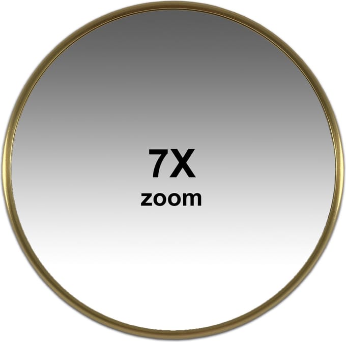 Make-up Zuignap spiegel mat Goud Ø15cm 7X Vergroting
