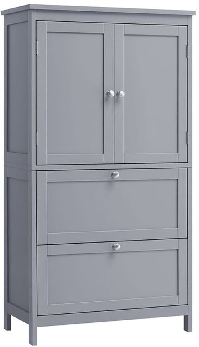 Homesy Badkamermeubel met 2 Deuren & 2 Lades | Stijlvol, Functioneel & Ruimtebesparend-duifgrijs