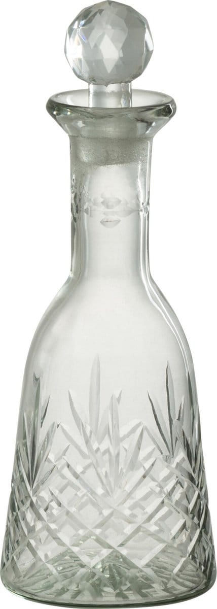 J-Line decoratie fles Line - glas - transparant - large
