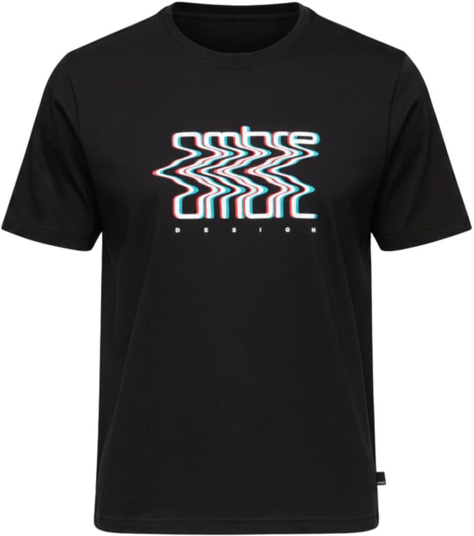 OMBRE T-shirt - Regular Fit - Korte Mouw - Printopdruk Zwart M
