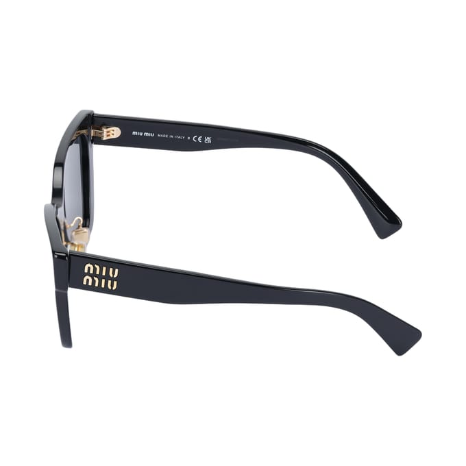 Miu Miu Logo Cat Eye Zonnebril Dames zonnebril Zwart MU02ZS1AB5S0 Default Packaging
