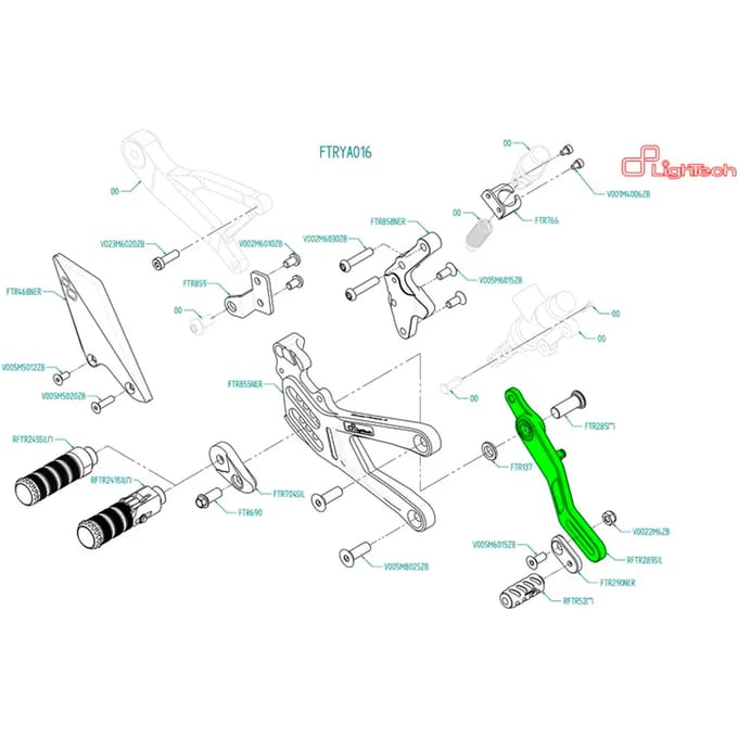 Achterremhendel motor Lightech FTRYA016
