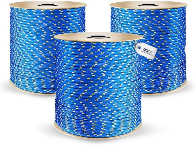 Polypropyleen Touw Blauw 3mm Diameter 200 Meter Waterdicht en UV-Bestendig