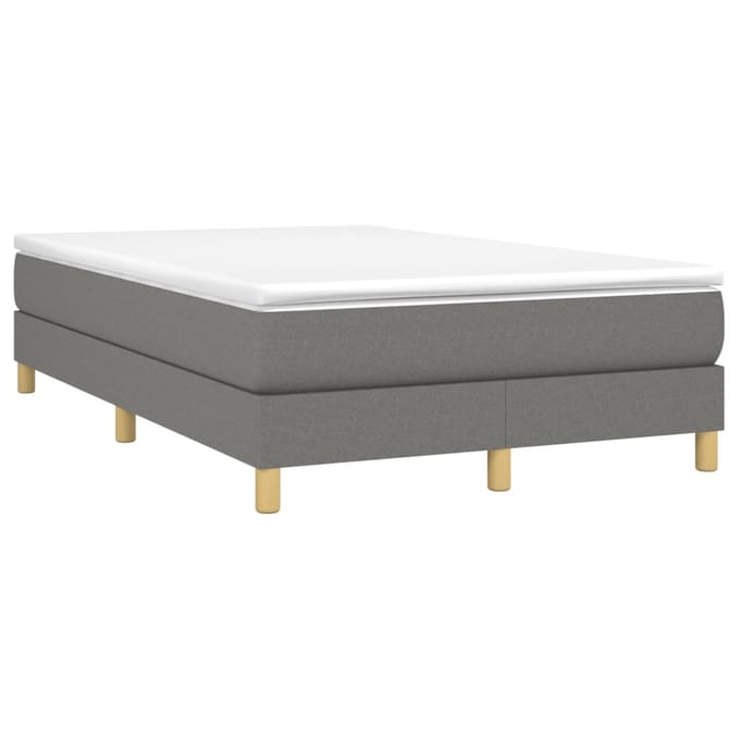 vidaXL - Boxspring - bed - 120x200 - cm - stof - donkergrijs