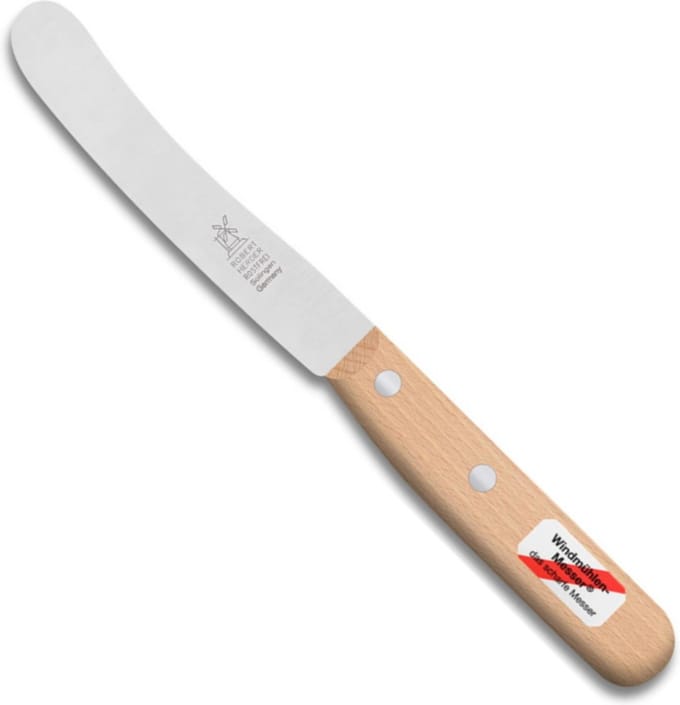 Robert Herder Ontbijtmes – Mini Buckels – RVS – Lemmet 100 mm – Heft Beukenhout