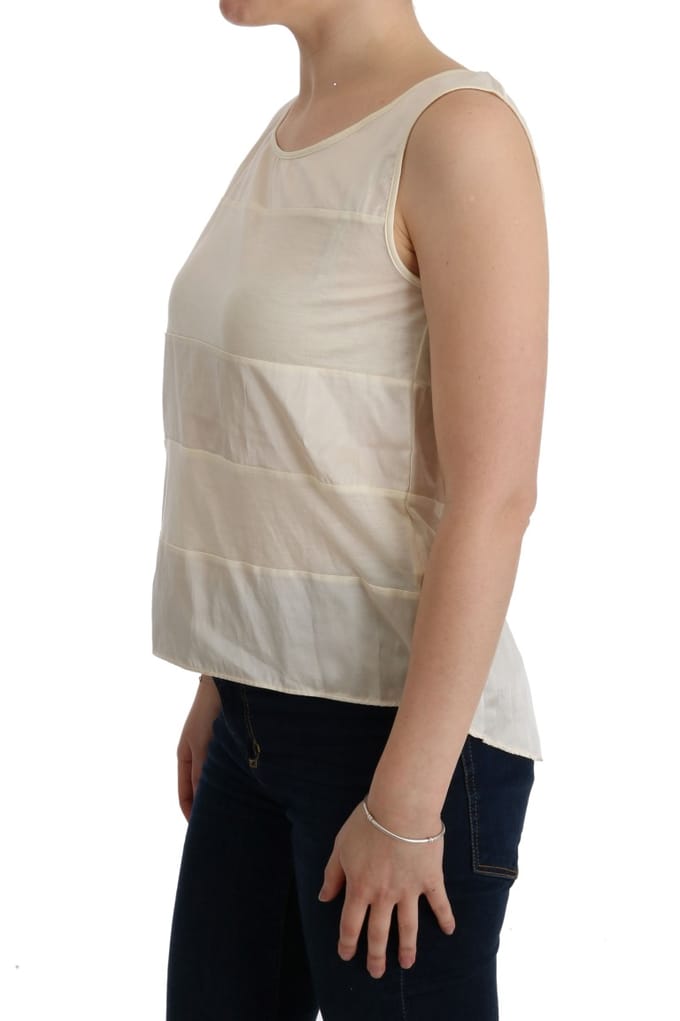 Costume National Beigekleurige Asymmetrische Top Blouse