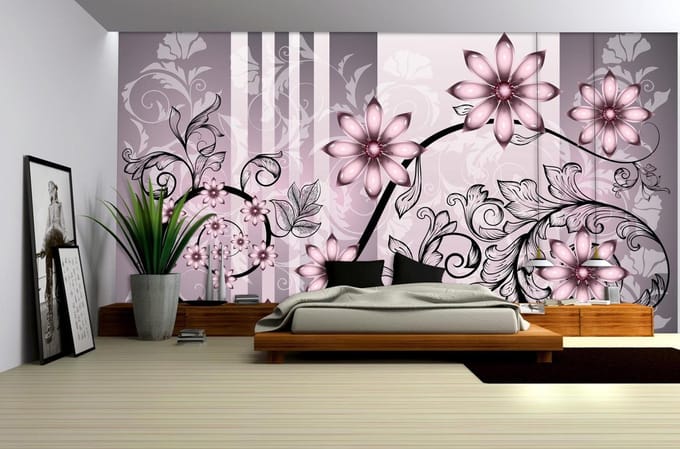 Flower Floral Pattern Photo Wallcovering