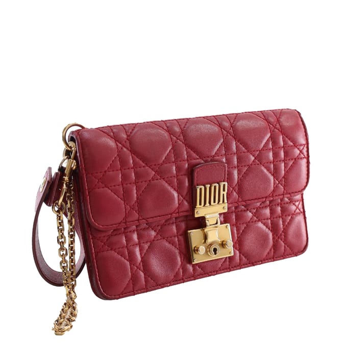 Tweedehands Lamsleer Cannage Dioraddict Pols Clutch