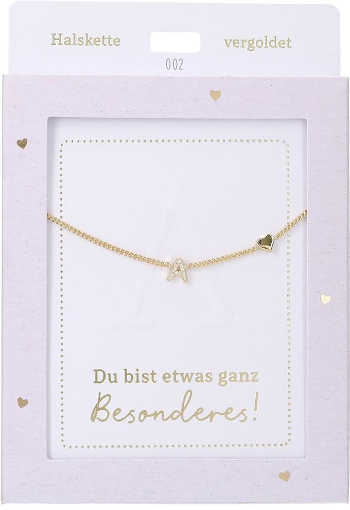 Depesche ketting goud met letter A en hart - sieraden cadeau.