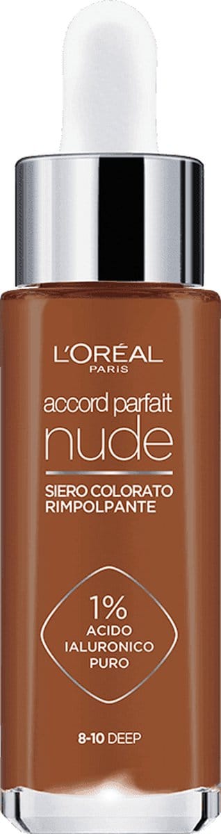 L'Oréal Paris - Accord Parfait Nude Tinted Serum Foundation - 8-10 Deep