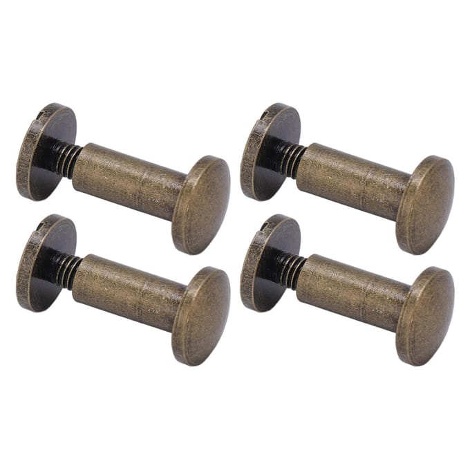 20 Set 8 X 10mm Bindklinknagels Boog Sleufschroefkop Zinklegering 8 X 5mm Bindschroeven voor DIY PU