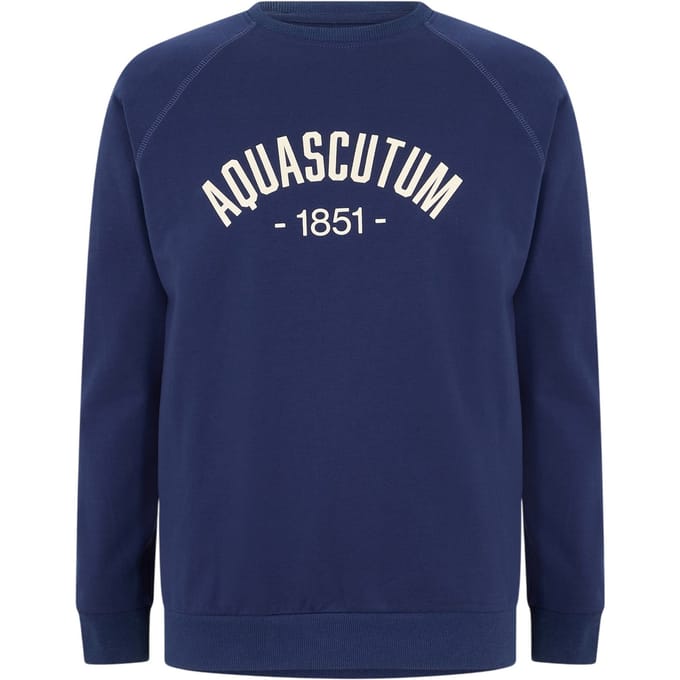 Aquascutum Heren Crest Raglan Sweatshirt (Marine)