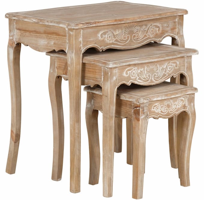 Dijon-Bijzettafel - Bruinlook - Set van 3