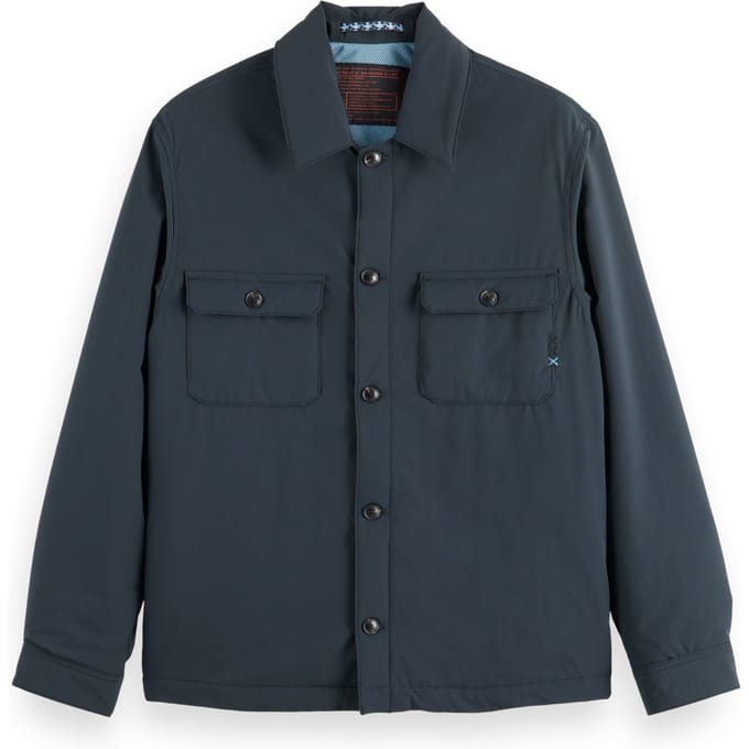 Scotch & Soda Padded Nylon-blend Overshirt Black Maat: S | Jassen Outlet | Heren | Zwart