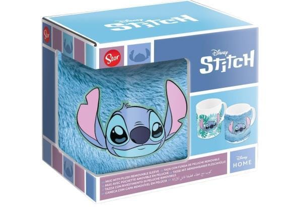 Disney Stitch mok met pluche sleeve