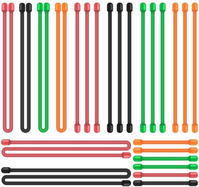 Allecto - Herbruikbare Kabelbinders - Siliconen Twist Ties - 24 Stuks - Multifunctioneel - Koordbeheer - Verschillende Kleuren