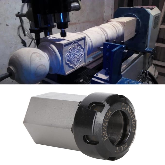 Zeskant ER25 Spantangblok Gereedschapshouder voor CNC Draaibank Graveer Machine