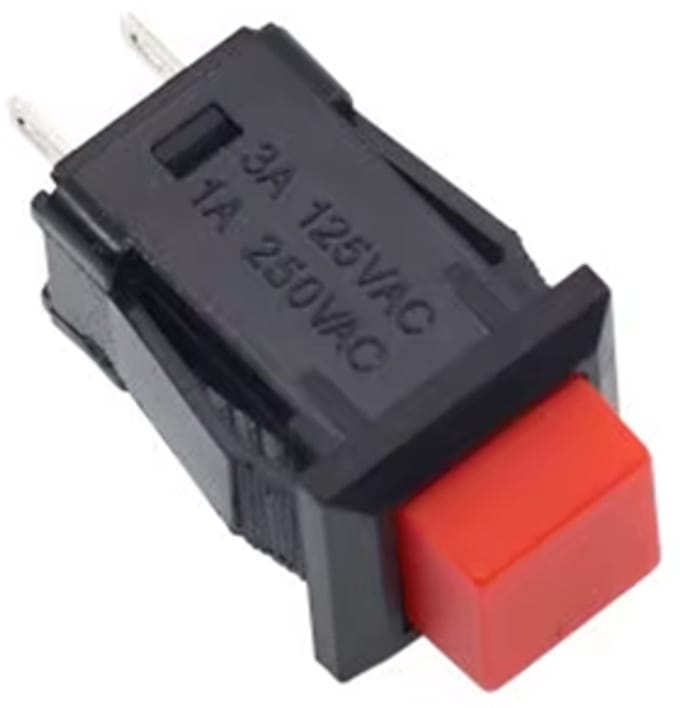 Schakelaar vierkant 10mm Momentary 250V/1A D-429A self-Lock
