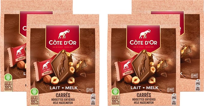 Côte d'Or Mini carré melk hele noot - (10x20g) x 4