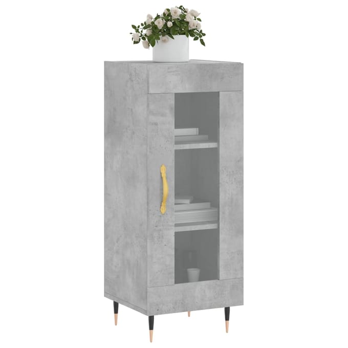 vidaXL - Dressoir - 34,5x34x90 - cm - bewerkt - hout - betongrijs