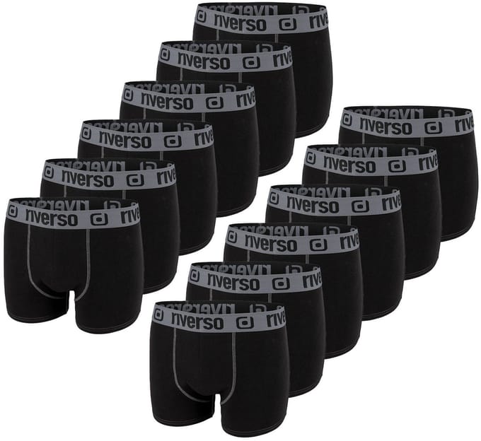 riverso Heren Boxershorts RIVOle 12 Pack Zwart L Geen krassend label