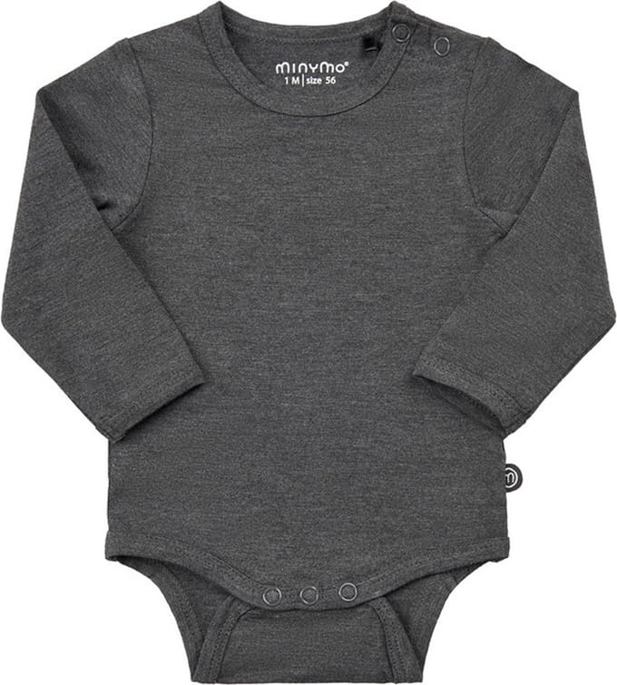 Romper lange mouw Bamboo - Donkergrijs - Maat 50 - Minymo