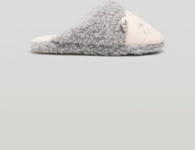 Kinder sloffen laag model | dieren | grijs creme | kwaliteit YM