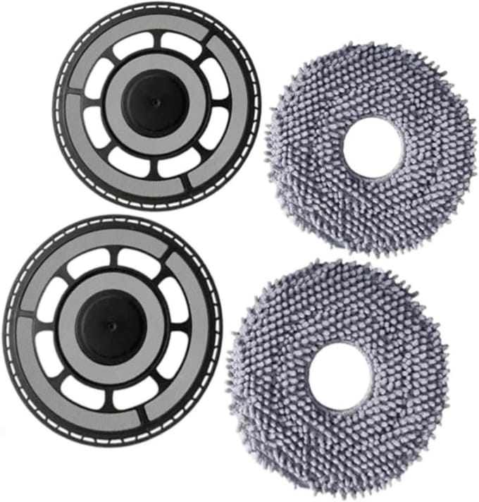 Robotstofzuiger Onderdelen - Dweil Kit - Optimale Reiniging - Directe Vervanging - 2 Beugels 2 Pads - Eén Kleur
