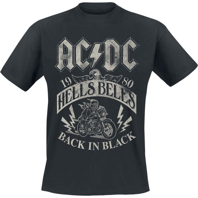 AC/DC T-shirt - Hells Bells 1980 - M tot 5XL - zwart