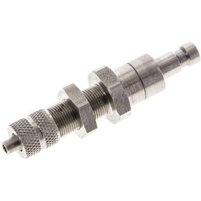 RVS DN 2.7 (Micro) Luchtkoppeling Insteeknippel 3x4.3 mm Push-On Schotkoppeling Double Shut-Off - CLP2-NB-S-SV-3