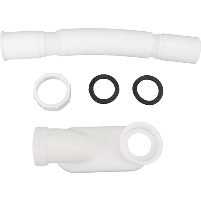 Badkuip Douche Afvoerpijp PVC 1 1/2 P Type Uitschuifbaar Geurpreventie Afvoerpijp voor Wastafels black