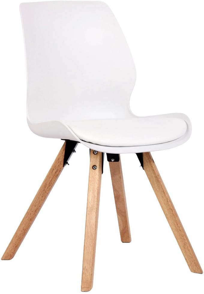 CLP Luna Eetkamerstoel - Modern - Rugleuning - 136 kg - Kunststof/wit