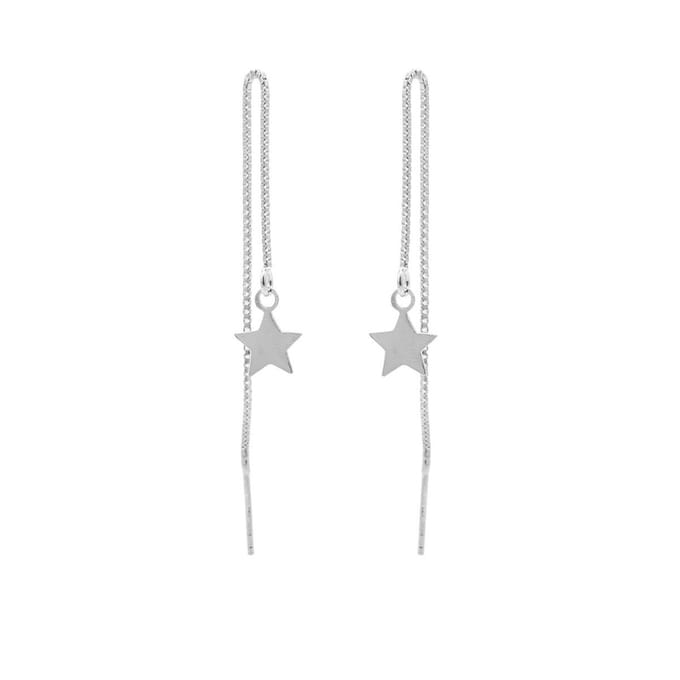 Karma 925 Sterling Zilveren Pull Through Star Oorknoppen  - Zilver