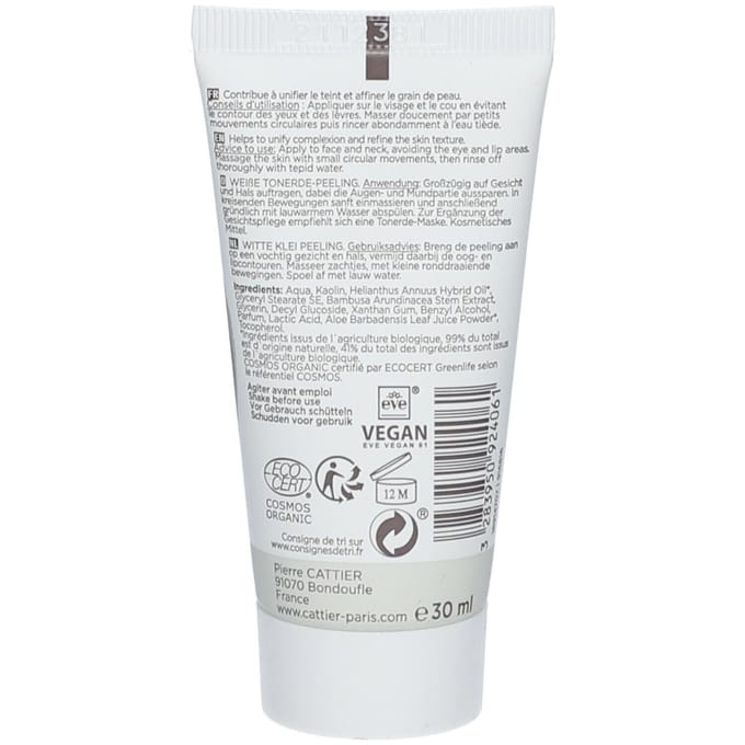Cattier Organic Witte Klei Scrub 30 ml