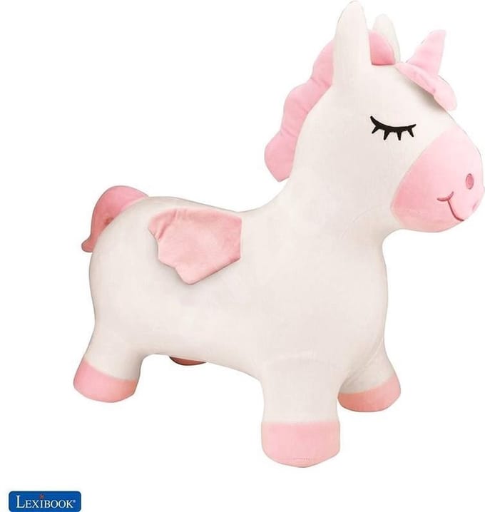 Opblaasbare Springunicorn met pluche pak