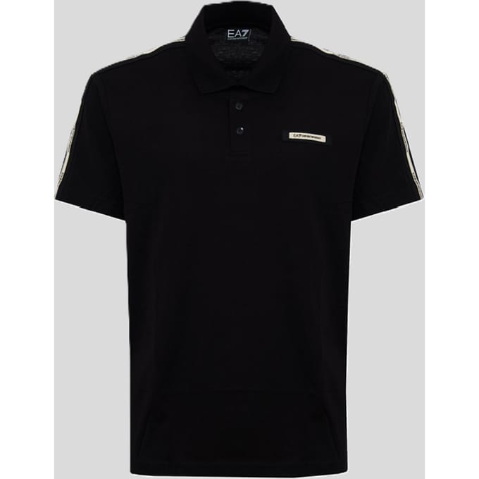 polo met logo mouwen man zwart