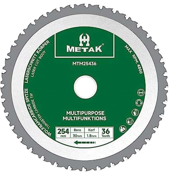 Multifunctioneel cirkelzaagblad 254 mm - perfect voor hout, metaal en kunststof