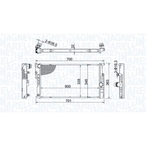 Radiator, motorkoeling MAGNETI MARELLI 350213202400