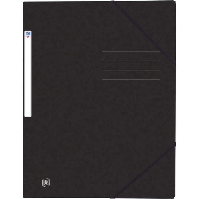 Elastomap Oxford Top File+ A4 3 kleppen 390gr zwart
