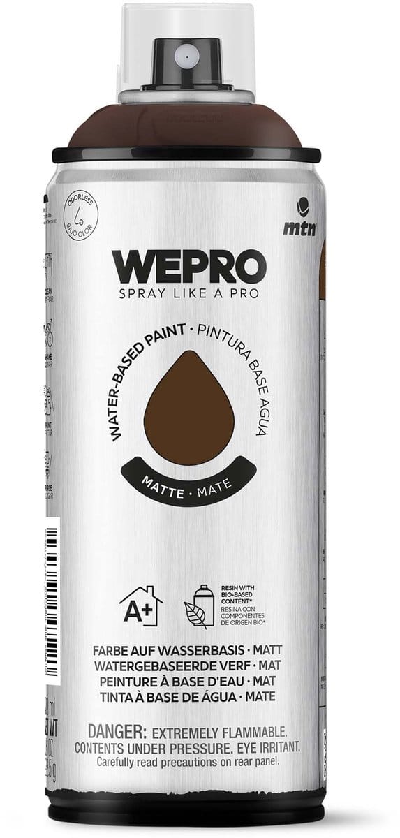 Spuitbus Bruin Cocoa Mat MTN WEPRO WATER-BASED PAINT 400ML