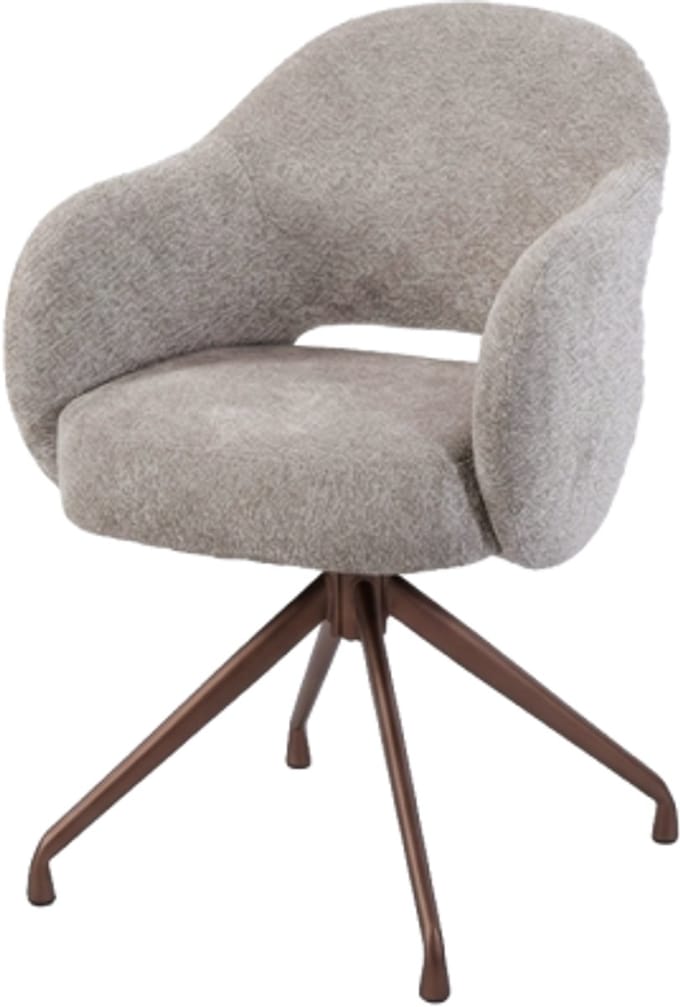Tower Living eetkamerstoel Porto draaibaar Anodic - Toro 35 beige