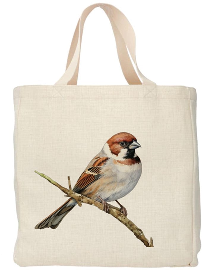 Geurfruit - Shopper - Tas - Design - Vogel - Mus - Linnen - Kleurvast