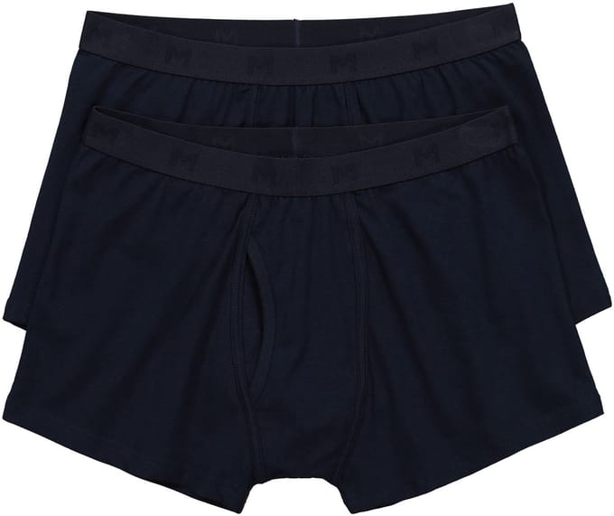 Men Plus - Heren - Heupbroek FLEXLASTIC® buikfit set van 2 onderbroek - Navy blauw - Maat L
