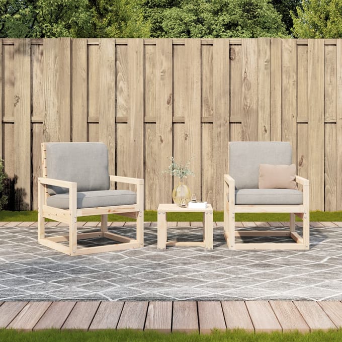 vidaXL - 3-delige - Loungeset - massief - grenenhout