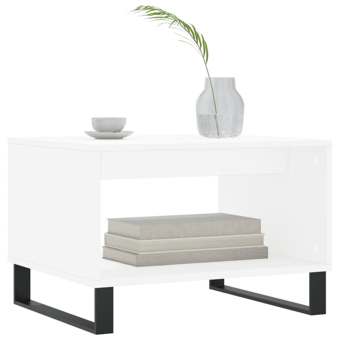 vidaXL - Salontafel - 60x50x40 - cm - bewerkt - hout - wit