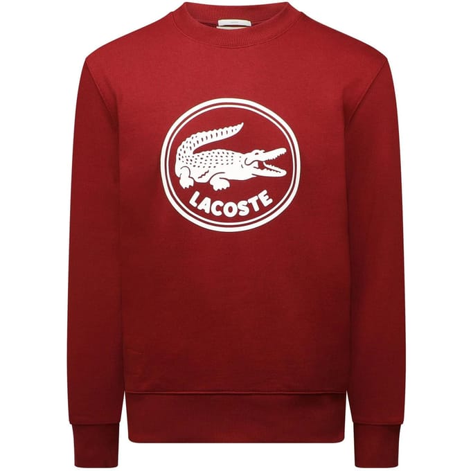 Lacoste Heren Sweatshirt met Ronde Hals en Logo (Rood)