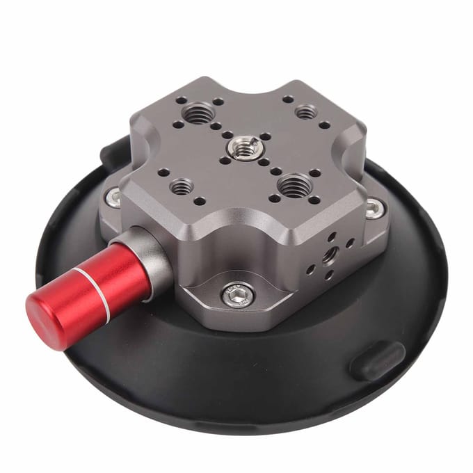 4,7 inch Zuignap Camera Mount Aluminiumlegering Silicone Camera Metalen Autohouder met 1/4 3/8 inch gray