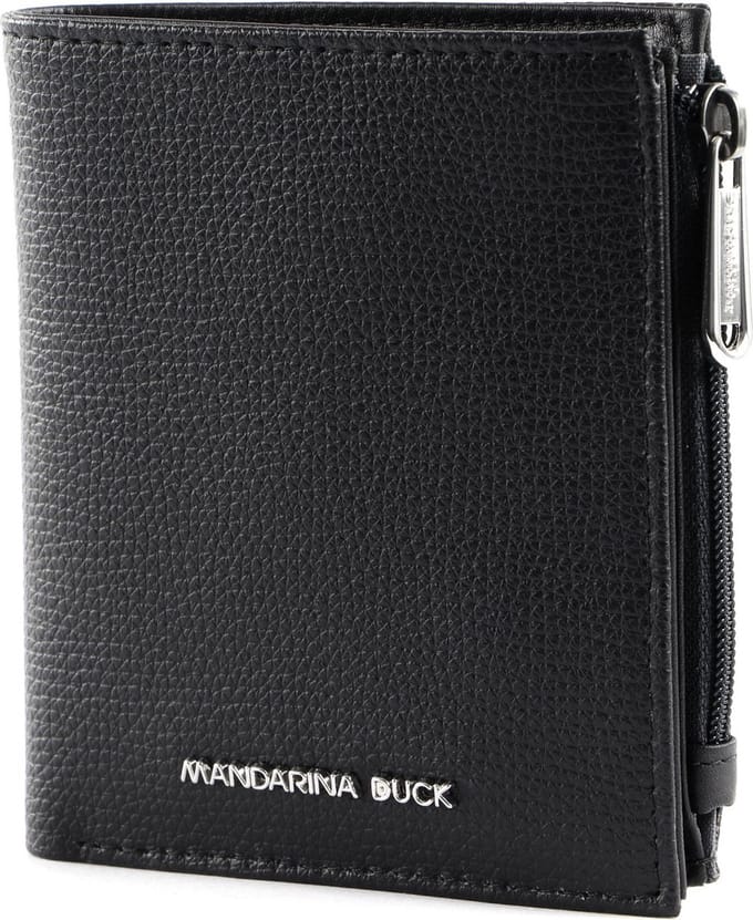 MANDARINA DUCK Leren Portemonnee Mellow Urban Wallet Black Zwart